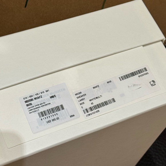 ALEXANDER MCQUEEN LARRY OVERSIZED PERFORATED SNEAKER (WHITE/MULTI) SIZE 42 - Picture 12 of 12